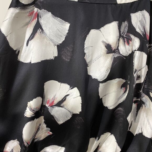 White House Black Market Skirt Size 4 Multi Floral Silk Bubble Hem Knee Length - Picture 4 of 6